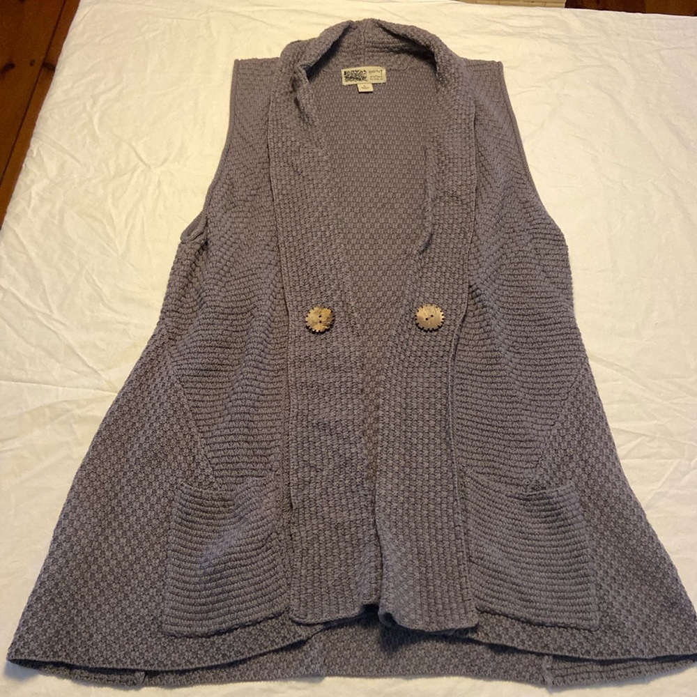 L hand knitted vest gray